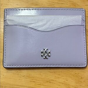 Tory Burch Lavender Card Holder with Silver Logo